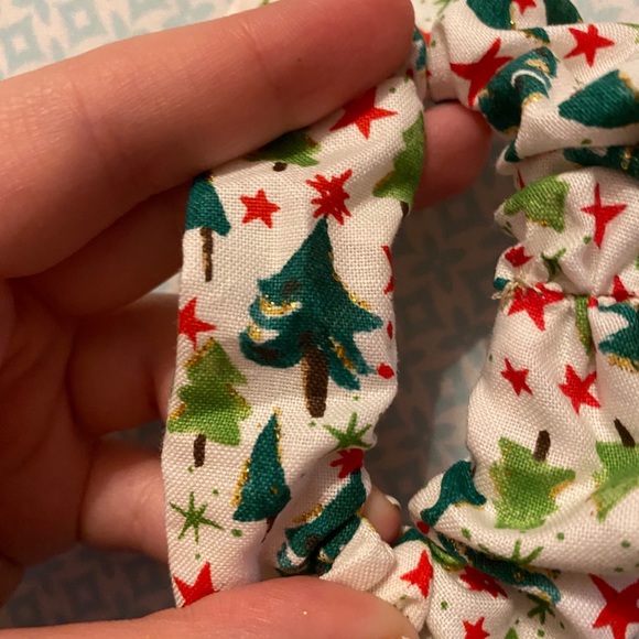 Handmade glitter Christmas tree scrunchie - Picture 2 of 2